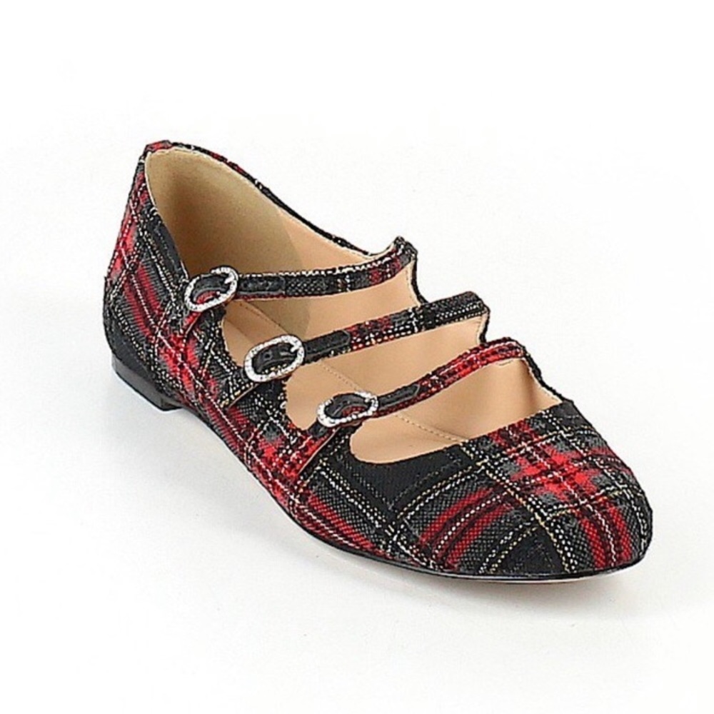 J. Crew Plaid Holiday Ballet Flats - fits like a 9